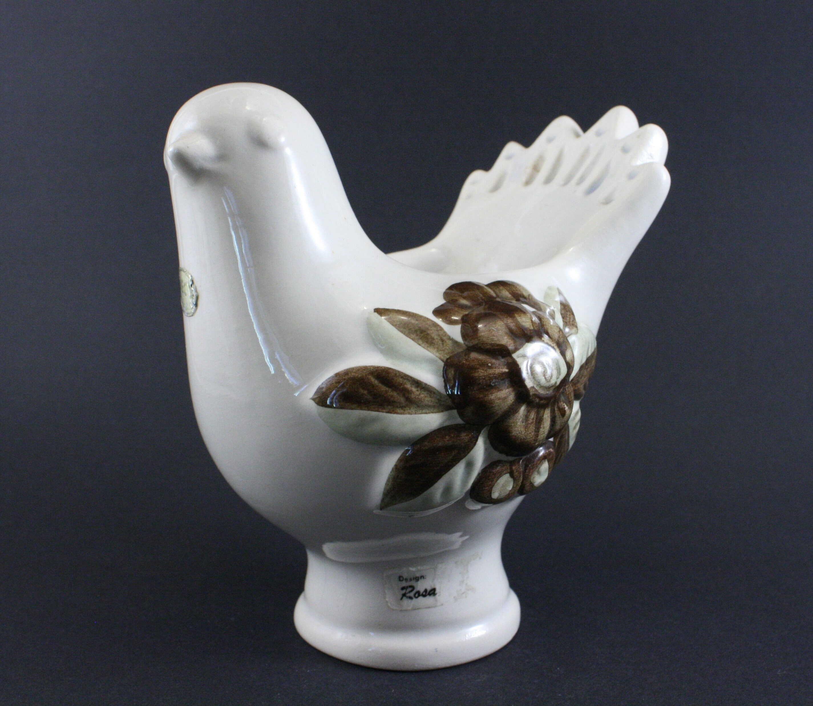 Ceramic Dove by Rosa Ljung Porcelain Figurine / Vase White Etsy