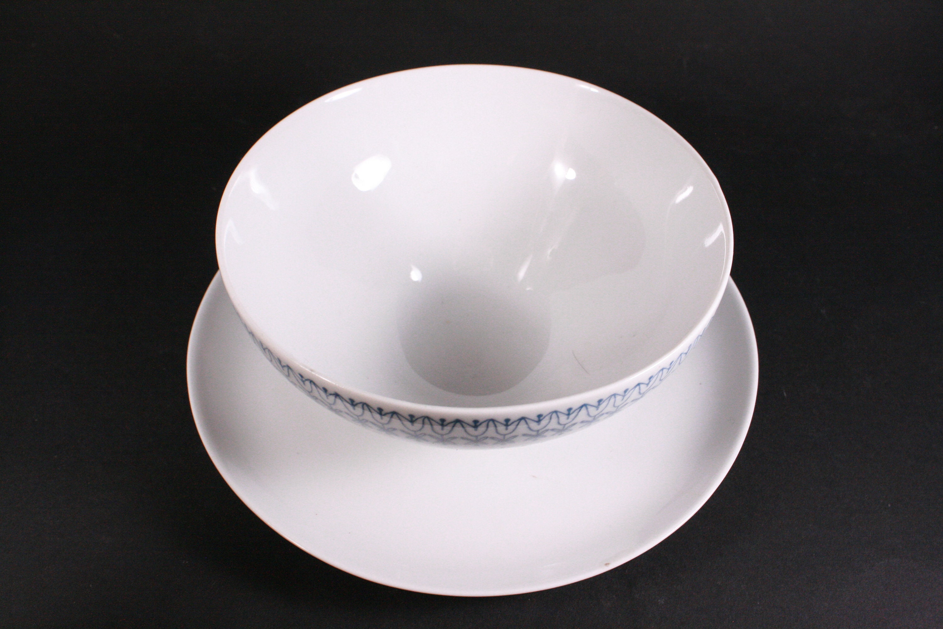 Rare UpsalaEkeby and Karlskrona soup bowl with attached plate Etsy