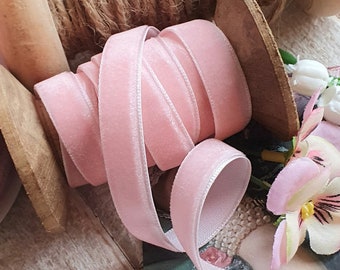 1.5Eur/Meter Premium Velvet Ribbon Vintage Pink Baby Pink 10 mm Velvet Velor Ribbon Velvet Wedding Baptism Decoration 33