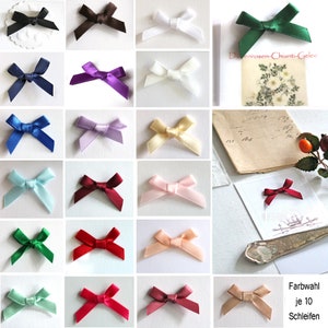 0,16Eur/St 10 Satinschleifen Schleifen 3cm dkl grün hunter Scrapbooking Basteln Dekoration DIY Nähen Quilt Schleifchen Bild 5