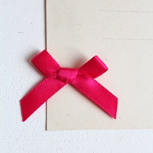 0.16Eur/pc 10 satin bows loops 3 cm shocking pink scrapbooking applique craft decoration DIY sewing quilt NR 175 image 3