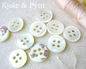 0.16 EUR/piece | 10 real mother of pearl buttons mother of pearl 1 cm vintage buttons doll buttons mini buttons shell buttons sewing quilt