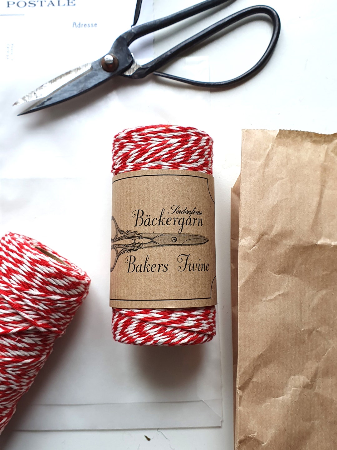 0.09eur/meter 90 M Cooking Yarn Kitchen Yarn Bakers Twine 1.5 Mm Red White Cotton Yarn Spool