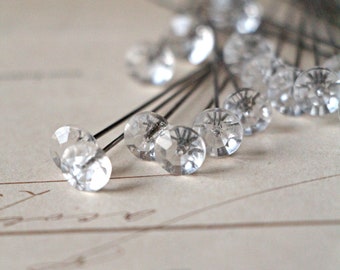 0,08EUR/St 60 Diamantnadeln Ø7mm klar Rosennadel Stecknadel 6cm | Corsage Pins | Headpin | Diamont Pin | DIY Wedding | Floral Supply