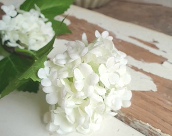 hübscher naturnaher Schneeball - Zweig 50cm weiß Seidenblume Vintage Frühling Ostern Kunstblume
