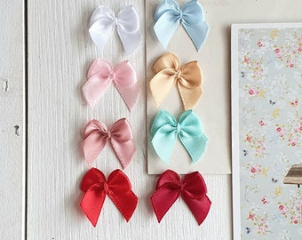 0.13Eur/St 10 satin bows bows 2.5 cm 1 cm ribbon color choice bow applique decoration quilt sewing DIY scrapbooking