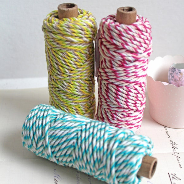 0,18Euro/m   25m Cotton TWISTER 3mm Baumwollkordel Vivant Bakerstwine Twine Spule Baumwollkordel Dekokordel DIY Scrapbooking