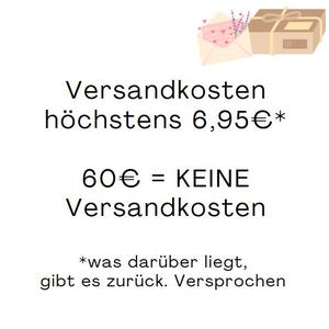 Puede incluir: Fondo blanco con texto negro, incluyendo las palabras "Versandkosten" y "Versandkosten h&ouml;chstens 6,95&euro;*". Tambi&eacute;n hay una ilustraci&oacute;n de un paquete y un sobre.