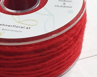 0.30/meter 10 m wick thread felt thread 2 mm smart thread red wool felt & jute from Lehner Wolle Austria Decorating Crafts Crocheting DIY Ro04