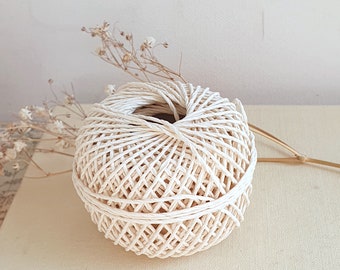 Katoenen koord bal naturel crème ca. 20 m go green plasticvrij vintage shabby koord verpakking decoratief koord knutselen knopen