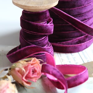 1 m Luxury Velvet Ribbon Prune Purple Width 10 mm Velvet Velor Ribbon Velvet Wedding Baptism Decoration 04 image 2