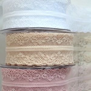 1 m finest lace border 4 cm old pink rose pink vintage lace vintage lace VSP border washable when cut image 6