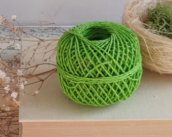 Baumwollschnur Ball in grün ca 20m go green plastikfrei Vintage Shabby Kordel Verpacken Deko Schnur Basteln Knüpfen Binden