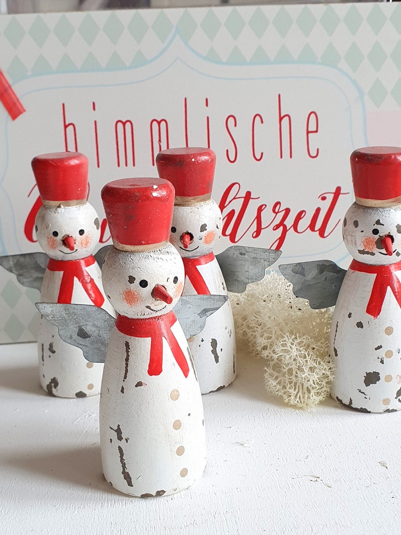 Schneemann handgefertigt Winter Winterdeko Weihnachten Advent Bild 1