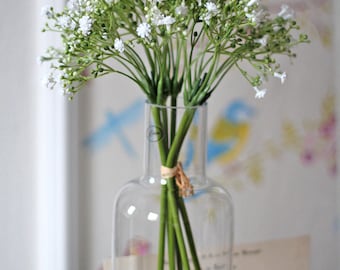 Bonito ramo de gypsophila gypso manojo 6 tallos 15 x 30 cm blanco vintage flores artificiales primavera verano floristería decorativa