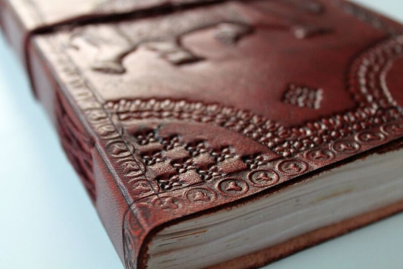 Notizbuch / Tagebuch mit Ledereinband 23x14cm Bild 3