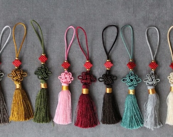 Gift tag endless knot tassels toddling 13 cm