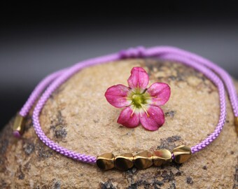 Pulsera de la suerte tibetana, pulsera de nudo hecha a mano, pulsera de amistad budista, cuentas de latón ajustables