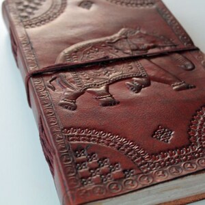 Notizbuch / Tagebuch mit Ledereinband 23x14cm Bild 2