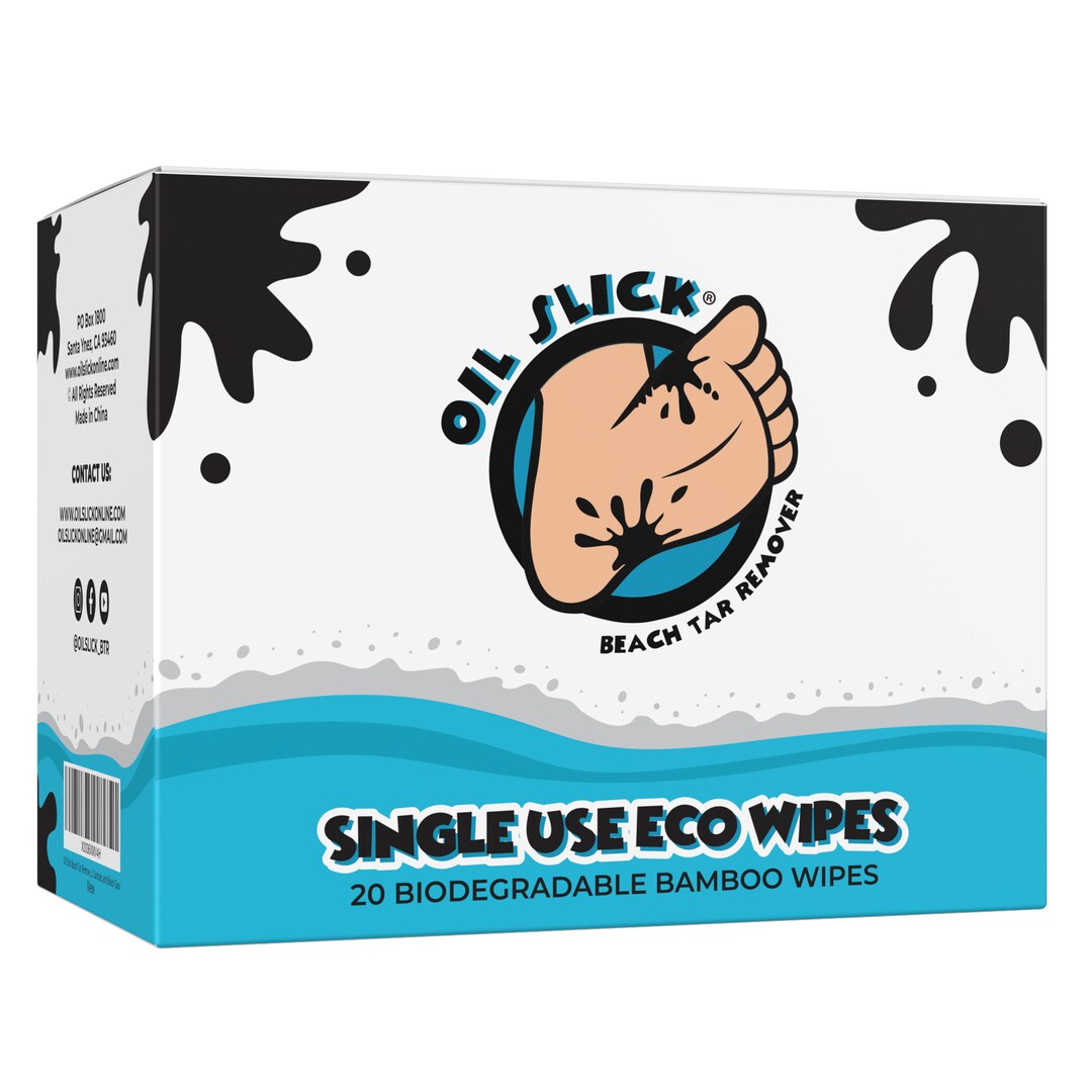 Oil Slick Beach Tar Remover Wipes Bamboo Eco Wipes 20ct Etsy