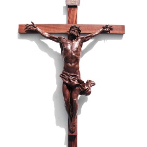 Forsaken-  30&quot; Hanging Bronze Crucifix