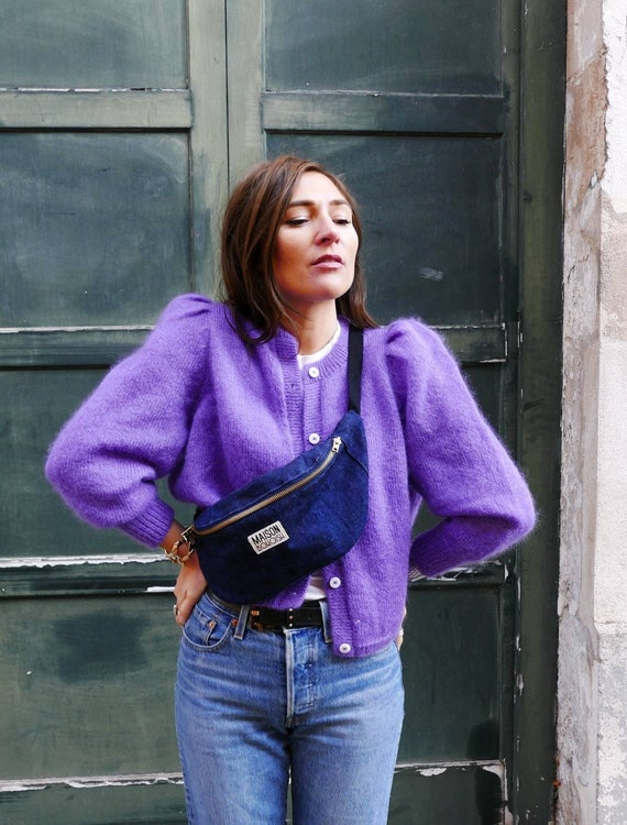 Sac banane en jean 100% coton unisexe, couleur au choix