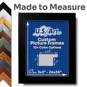 Made to Measure Custom Frame 1.25&quot; Flat Frames Custom Size Frame with Preinstalled Hangers and UV-blocking Plexiglass in 10+ Colors