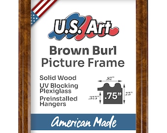 Brown Burl Frame .75 Inch Decorative Picture Frame Classic Faux Burl Solid Wood Frame Display Vintage Wall Decor Gifts by US Art Frames