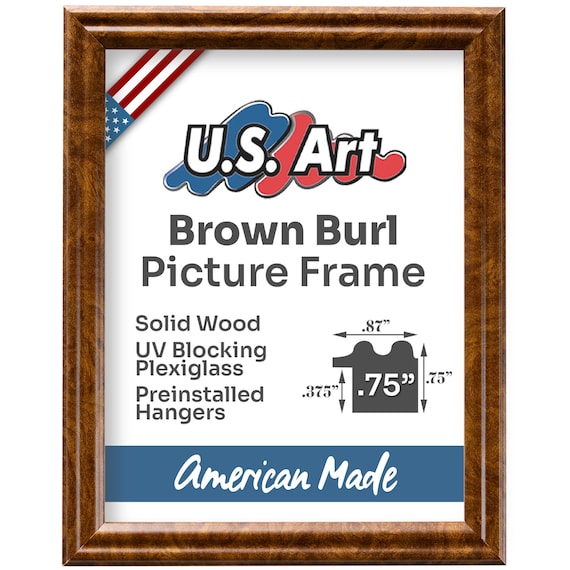 Brown Burl Frame .75 Inch Decorative Picture Frame Classic Faux Burl Solid Wood Frame Display Vintage Wall Decor Gifts by US Art Frames