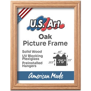 Oak Style Picture Frame .75 Inch Solid Poplar Wood Rustic Art Frame Classic Oak Finish Photo Display Wall Decor Gifts Oak Picture Frame