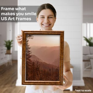 Brown Burl Frame .75 Inch Decorative Picture Frame Classic Faux Burl Solid Wood Frame Display Vintage Wall Decor Gifts by US Art Frames image 3