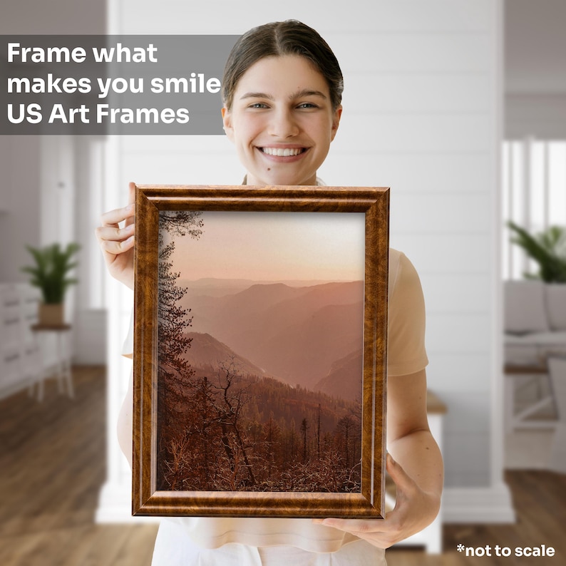 Brown Burl Frame .75 Inch Decorative Picture Frame Classic Faux Burl Solid Wood Frame Display Vintage Wall Decor Gifts by US Art Frames image 3