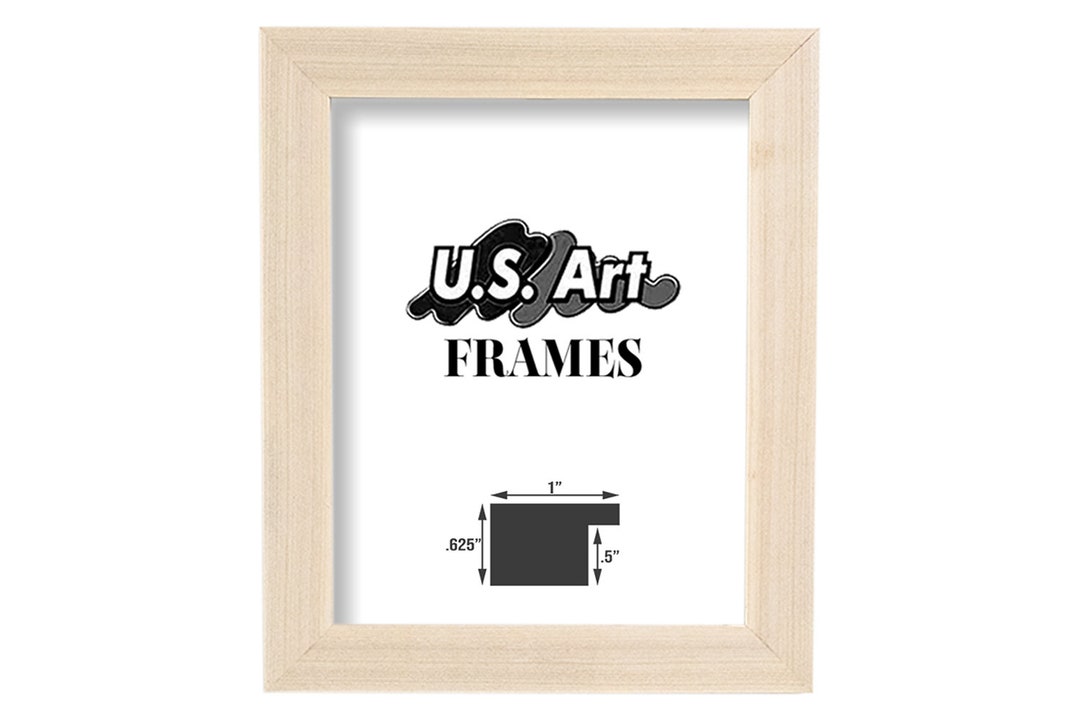 Custom DIY Unfinished Solid Wood Picture Frame for Wall, 1 Inch Flat
