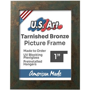Tarnished Bronze Picture Frame 1 Inch Flat Metallic Photo Frame for Wall Art Poster Display Decorative Bronze Art Frame for Wall Decor