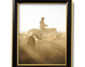 Gold Lip Picture Frame 1.1 Inch, Black Frame with Gold Trim, Elegant Black and Gold Art Frame, Decorative Wall Photo Display