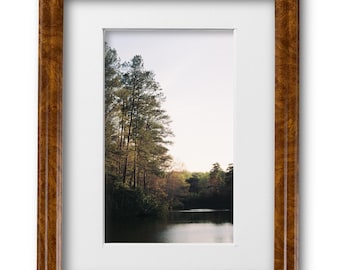 8x10 Brown Burl Picture Frame Matted to 5x7 for Wall Solid Wood Brown Picture Frame with UV Blocking Plexiglass and Preinstalled Hangers