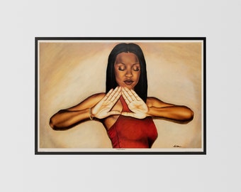 Crimson Queen by Fred Mathews, Delta Sorority Art Print, African American Art, Delta Gift, Sorority Wall Home Decor Gifts for Delta Woman