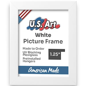 Classic White Picture Frame 1.25 Inch Modern Art Frame Solid Color Photo Display Decorative Wall Décor Gifts by US Art Frames