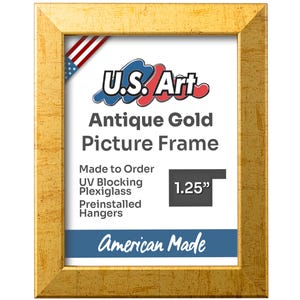 Antique Gold Picture Frame 1.25 inch Flat Gold Art Frame Vintage Photo Display Elegant Gold Wall Decor Gifts by US Art Frames