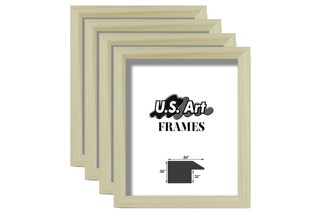 Set of 4 DIY Unfinished Solid Wood Picture Frame for Wall .75 Inch 4x6