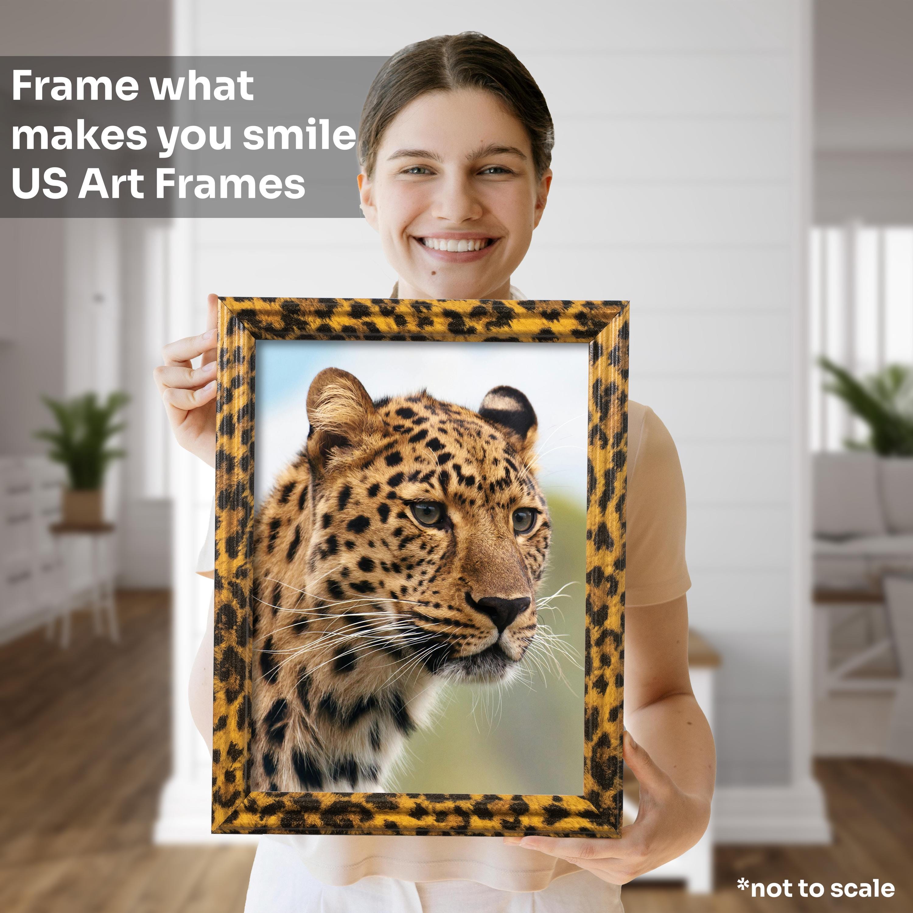 Leopard Print Picture Frame Maximalist Decor Solid Wood Frames With UV ...