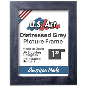 Distressed Gray Picture Frame 1 Inch Flat Rustic Vintage Art Frame Antique Gray Photo Display Farmhouse Wall Decor Home