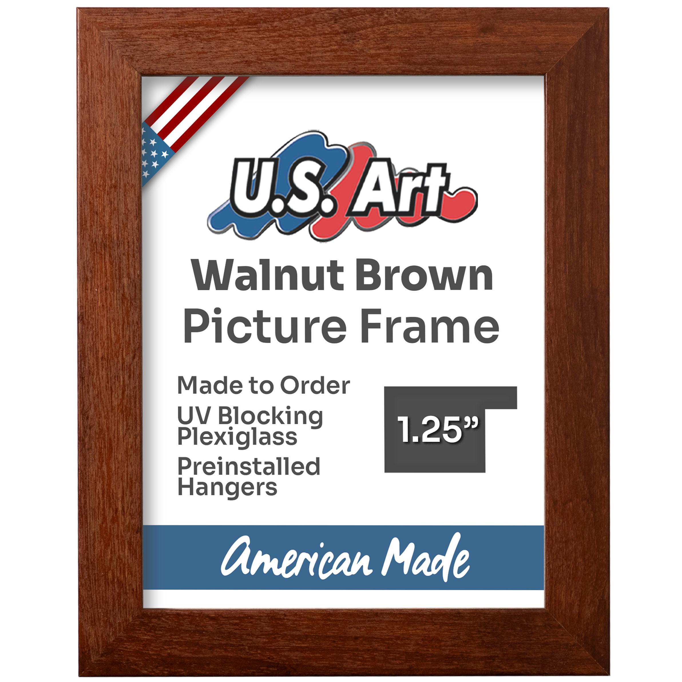 Country Walnut Brown 1.25 inch Picture Frame Rich Wood Grain Brown Art Frame Classic Brown Wall Decor by US Art Frames