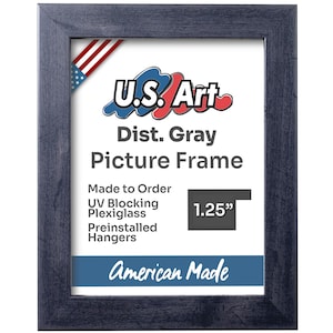 Distressed Gray Picture Frame 1.25 Inch Flat Rustic Vintage Art Frame Antique Gray Photo Display Farmhouse Wall Decor Home