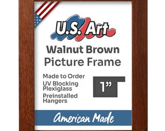 Country Walnut Brown Picture Frame 1 Inch Wood Grain Art Frame Classic Brown Photo Display Wall Décor Gifts by US Art Frames