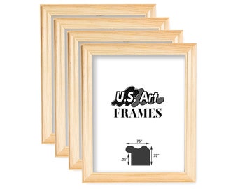 Set of 4 - DIY Unfinished Solid Wood Picture Frame for Wall .75 inch (4x6 - 24x36) Thin Poster Photo Frame, Wall Home Decor by US Art Frames
