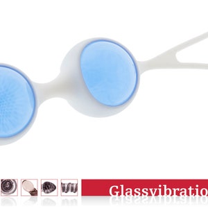 GLASSVIBRATIONS Liebeskugeln Intensiv blau/weiß Bild 2