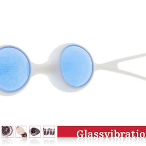 GLASSVIBRATIONS Liebeskugeln Intensiv blau/weiß Bild 1