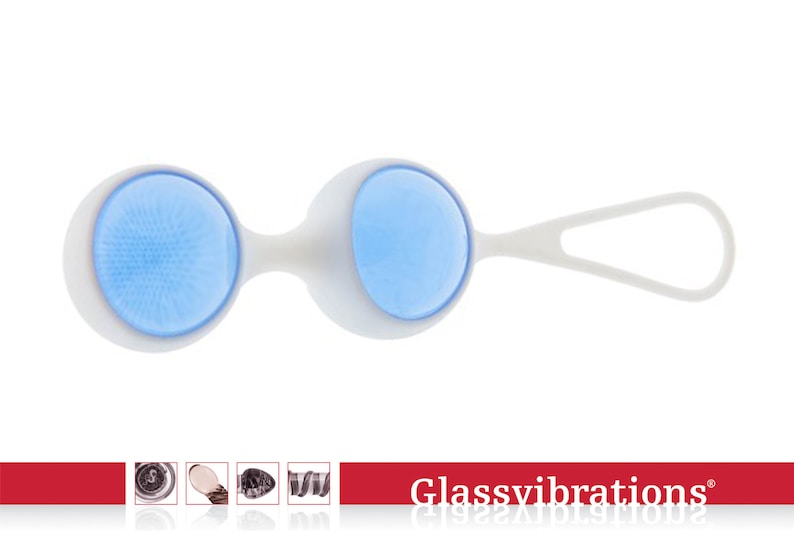 GLASSVIBRATIONS Liebeskugeln Intensiv blau/weiß Bild 1