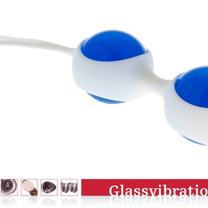 GLASSVIBRATIONS Liebeskugeln Intensiv blau/weiß Bild 3